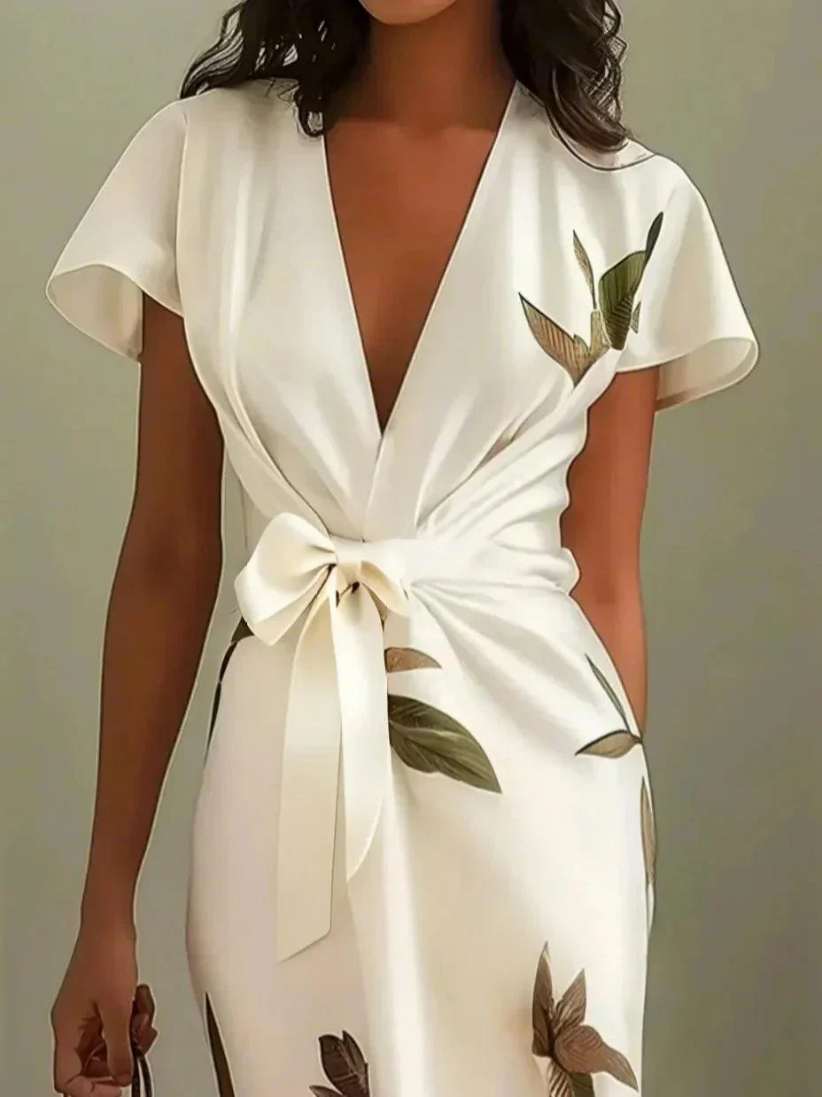 Elin™ | Elegante Abito Avvolgente con Stampa Floreale