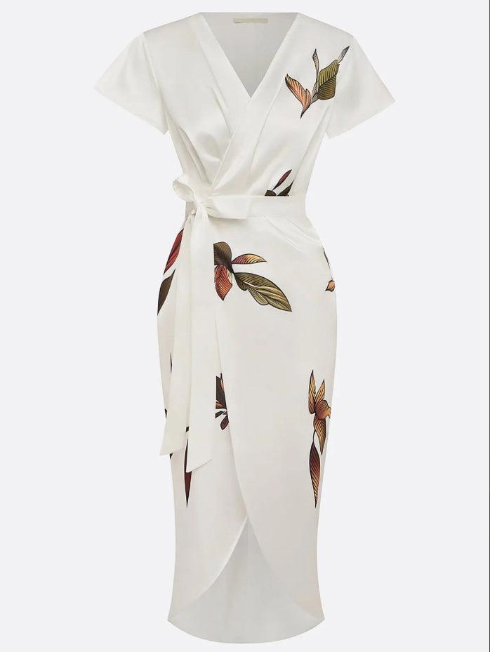 Elin™ | Elegante Abito Avvolgente con Stampa Floreale