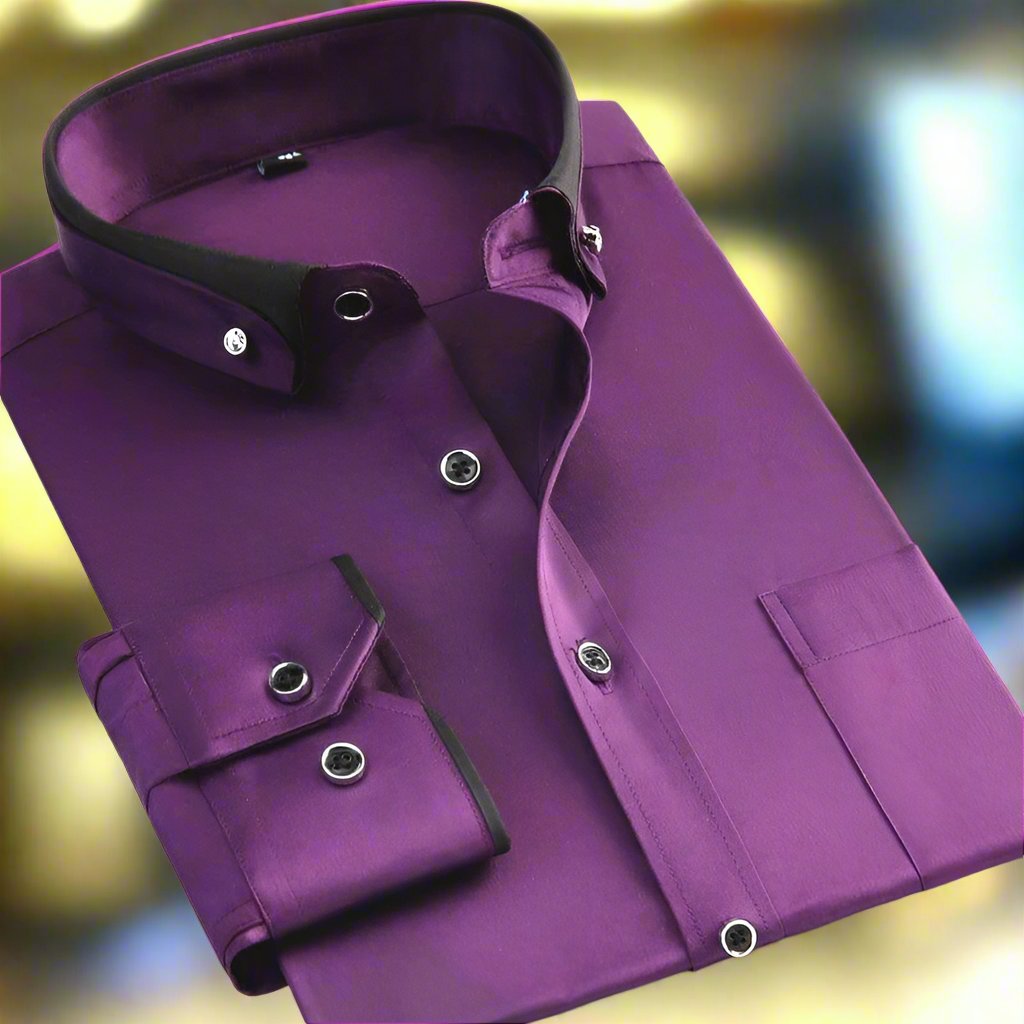 Petr - Camicia classica in cotone con maniche lunghe