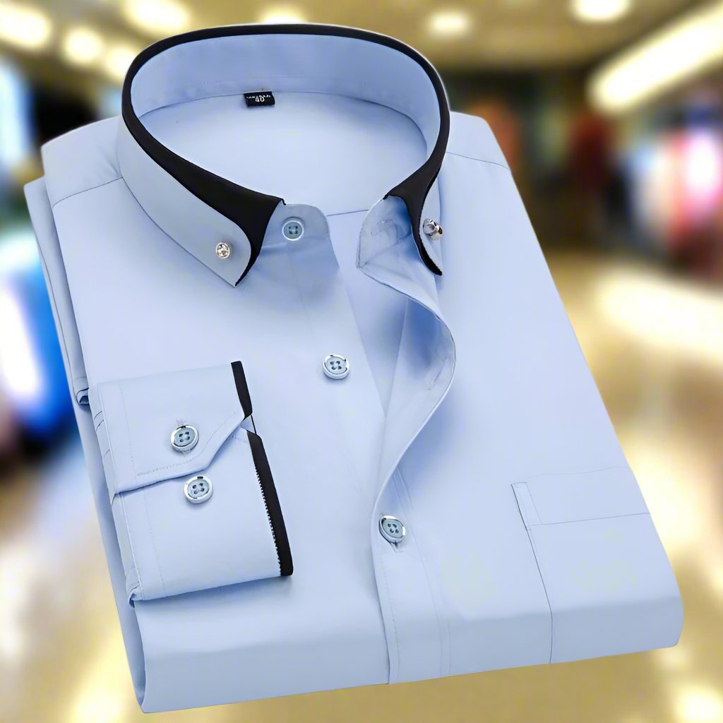 Petr - Camicia classica in cotone con maniche lunghe