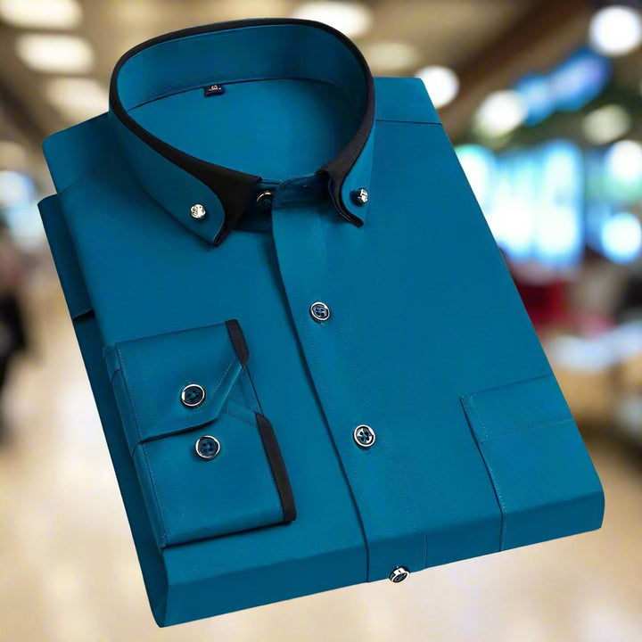 Petr - Camicia classica in cotone con maniche lunghe