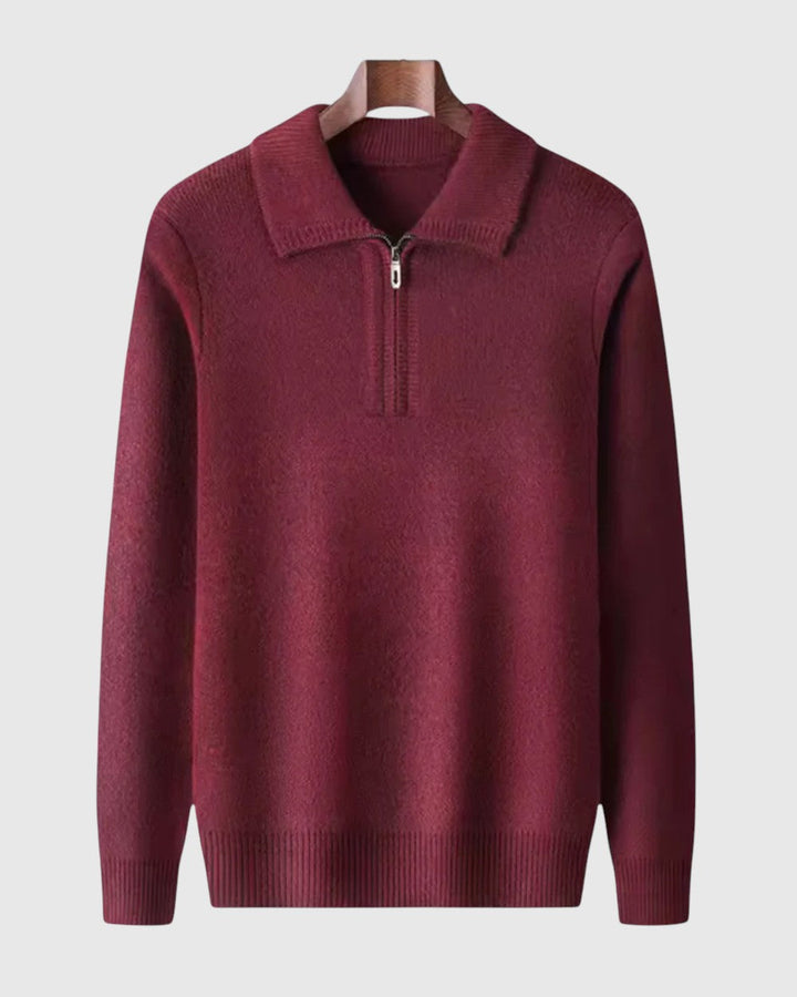 Luboš | Maglione in cashmere con zip a quarto Gstaad