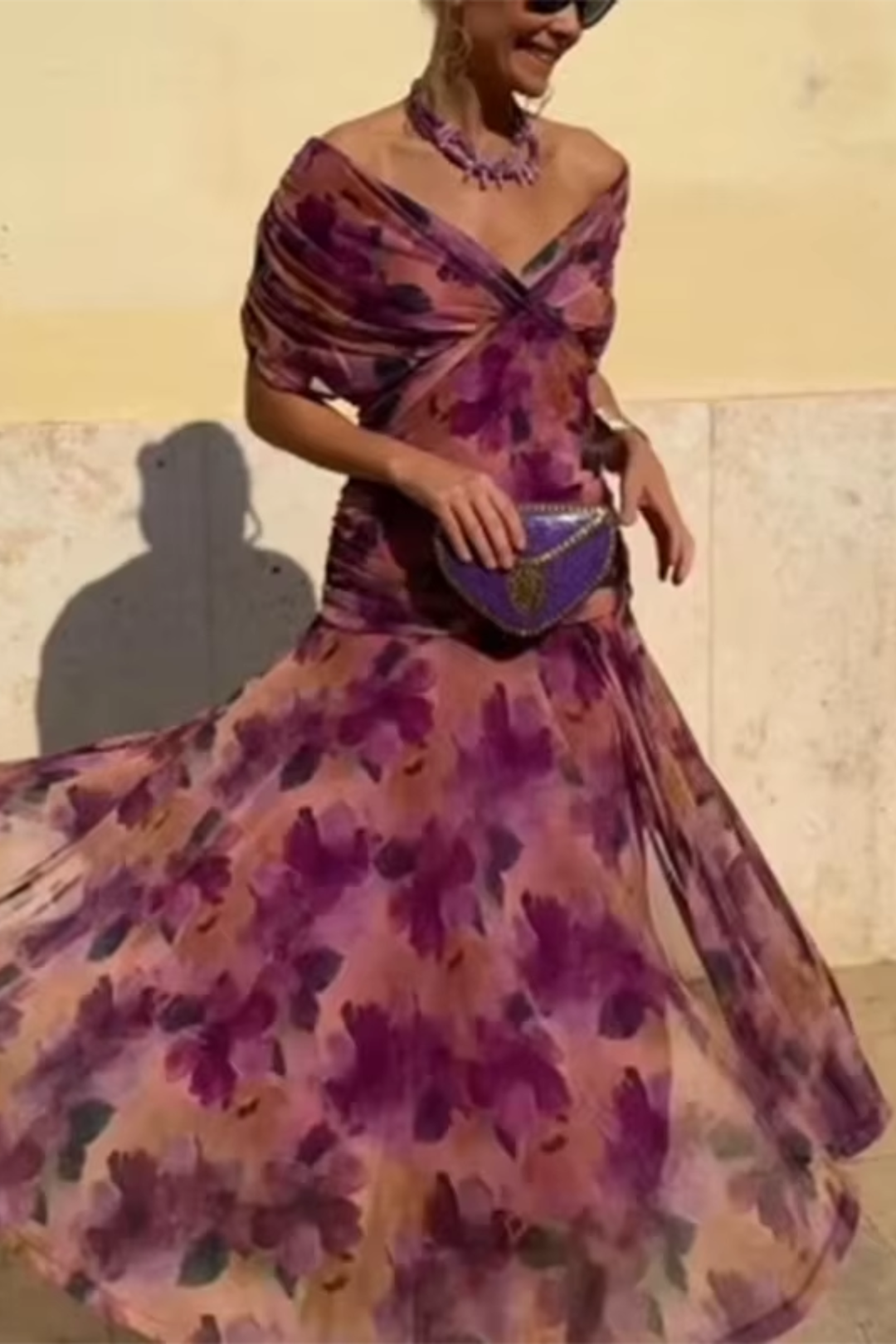 Louise | Abito Maxi Elegante da Festa con Collo a V