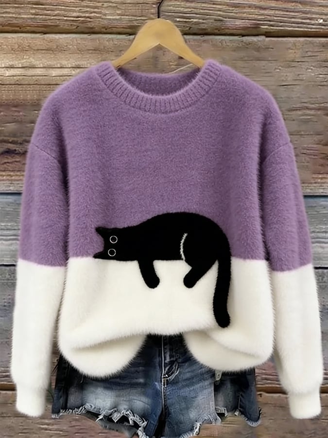 Luna | Felpa da donna con stampa gatto