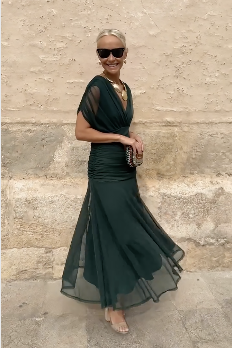 Louise | Abito Maxi Elegante da Festa con Collo a V