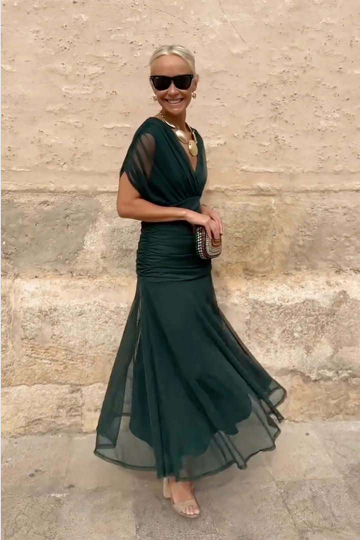 Louise | Abito Maxi Elegante da Festa con Collo a V