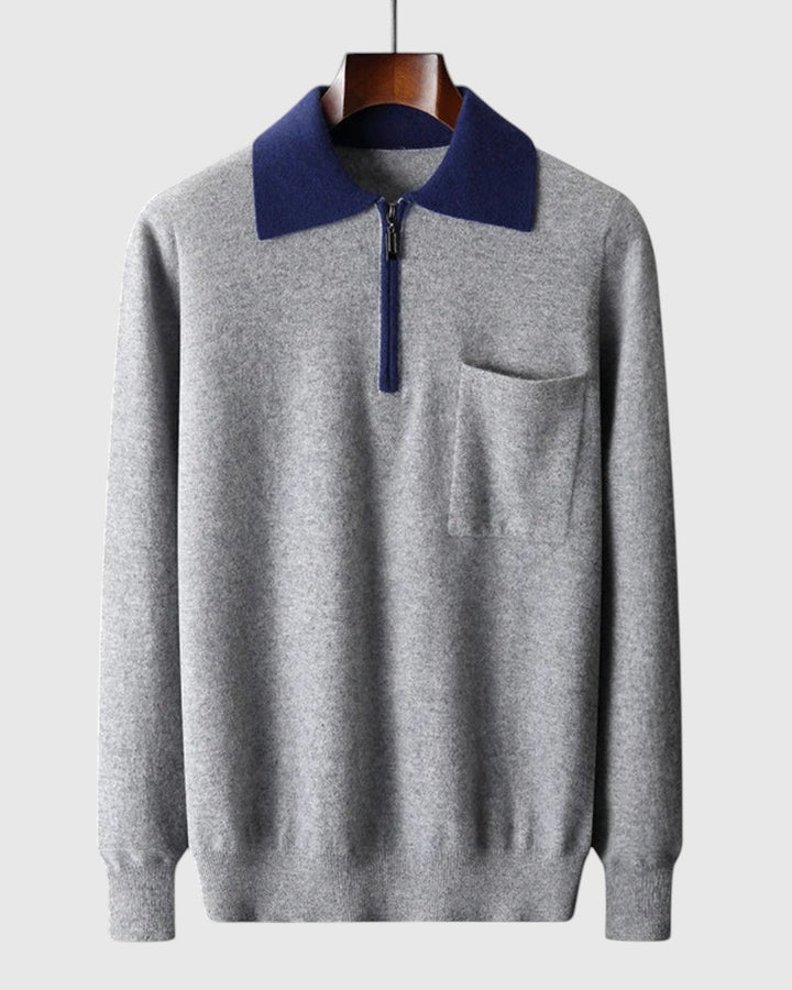 Perla - Polo Castelle con zip in cashmere