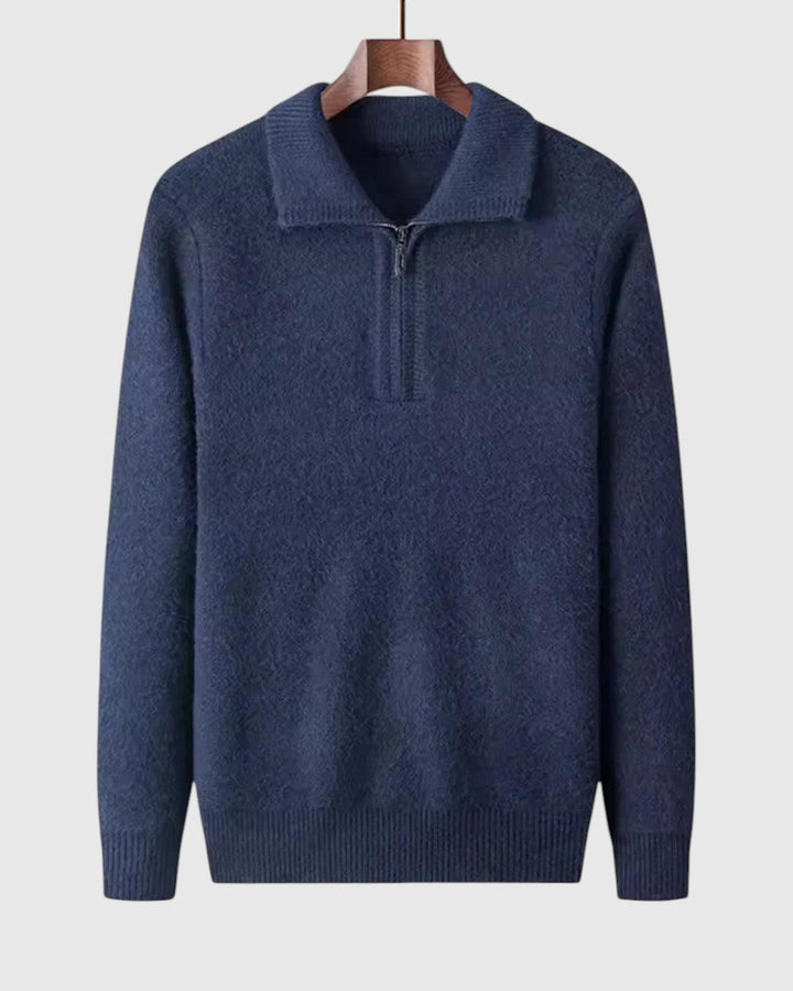 Luboš | Maglione in cashmere con zip a quarto Gstaad