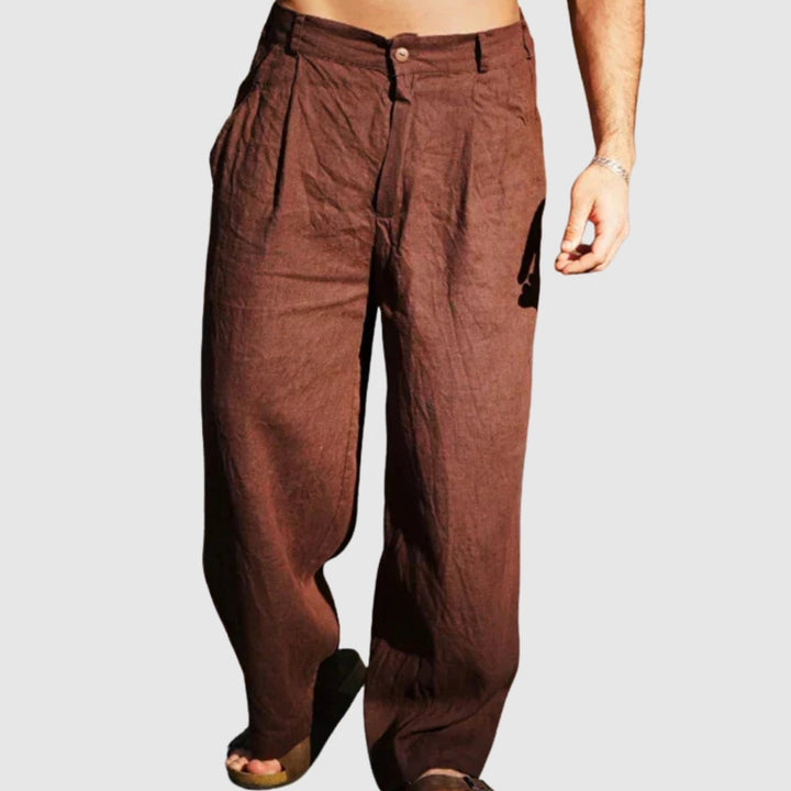 Daniel | Pantaloni in lino con gamba larga