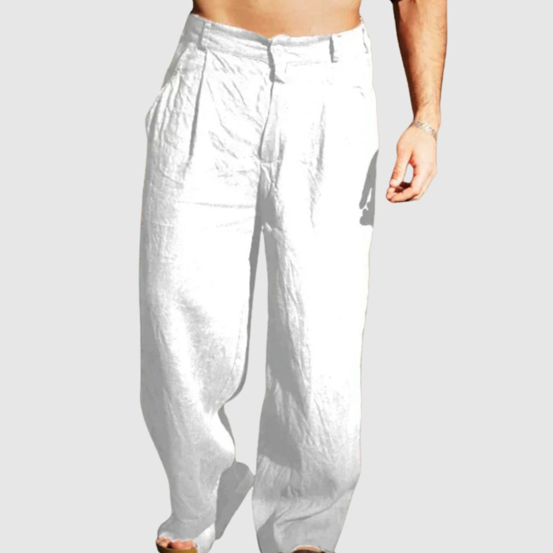 Daniel | Pantaloni in lino con gamba larga