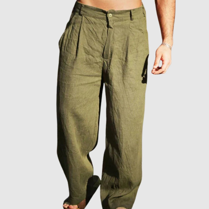 Daniel | Pantaloni in lino con gamba larga