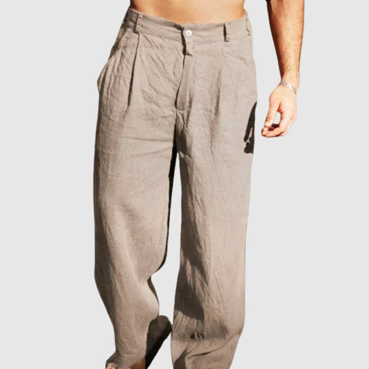 Daniel | Pantaloni in lino con gamba larga