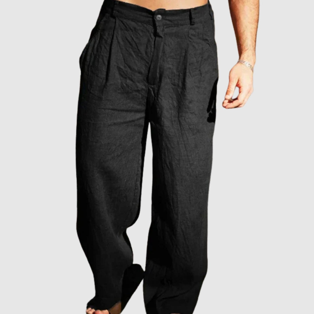 Daniel | Pantaloni in lino con gamba larga