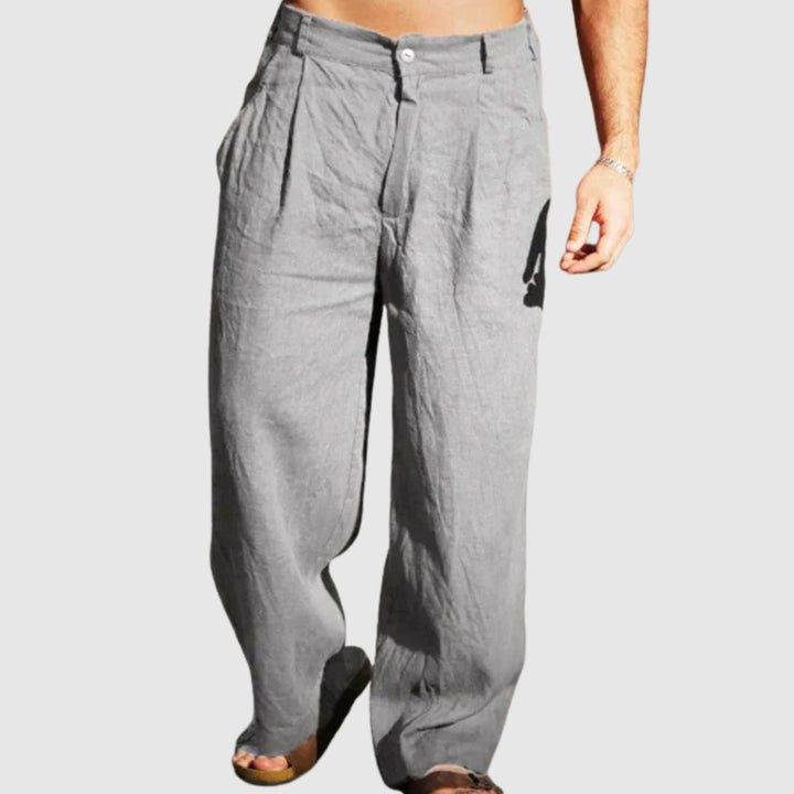 Daniel | Pantaloni in lino con gamba larga