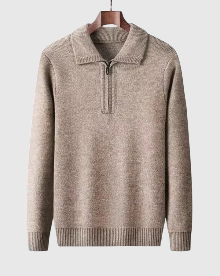 Luboš | Maglione in cashmere con zip a quarto Gstaad