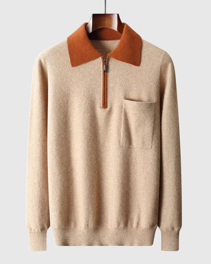 Perla - Polo Castelle con zip in cashmere