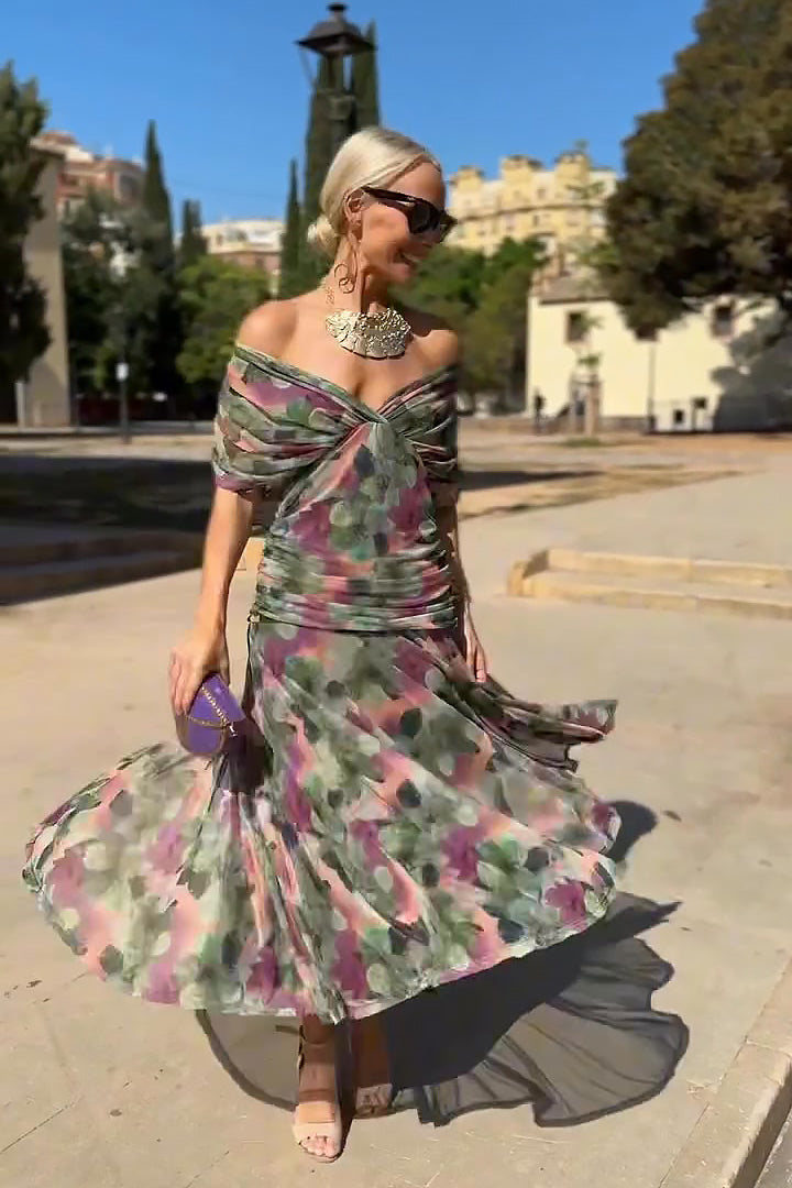 Louise | Abito Maxi Elegante da Festa con Collo a V