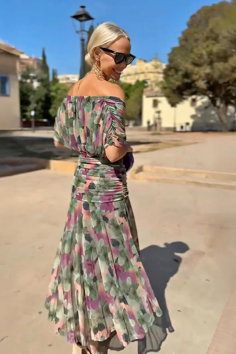 Louise | Abito Maxi Elegante da Festa con Collo a V