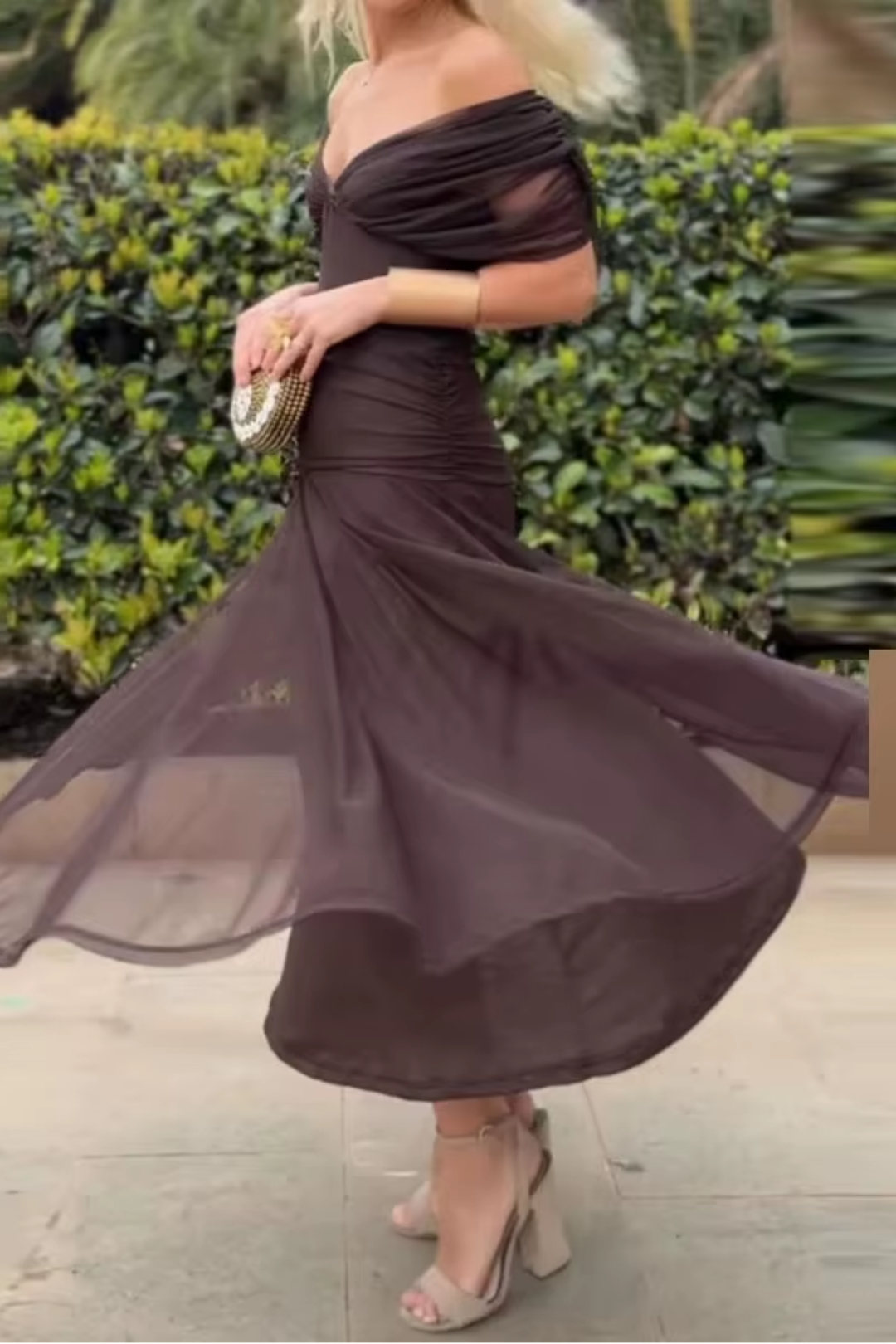 Louise | Abito Maxi Elegante da Festa con Collo a V