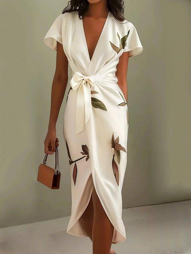 Elin™ | Elegante Abito Avvolgente con Stampa Floreale