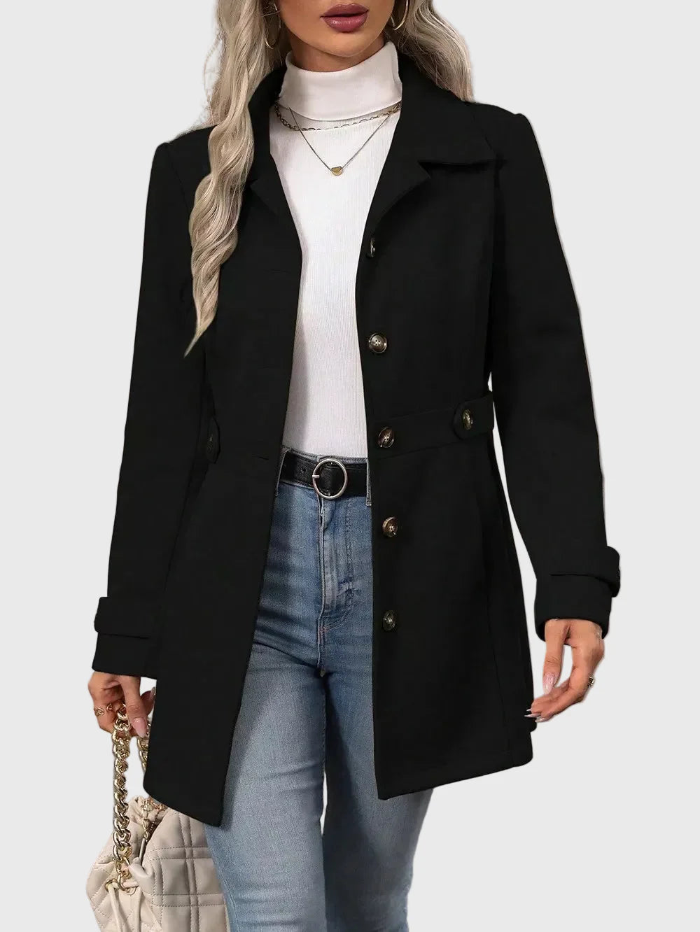 Veronika – Cappotto urbano premium con bottoni