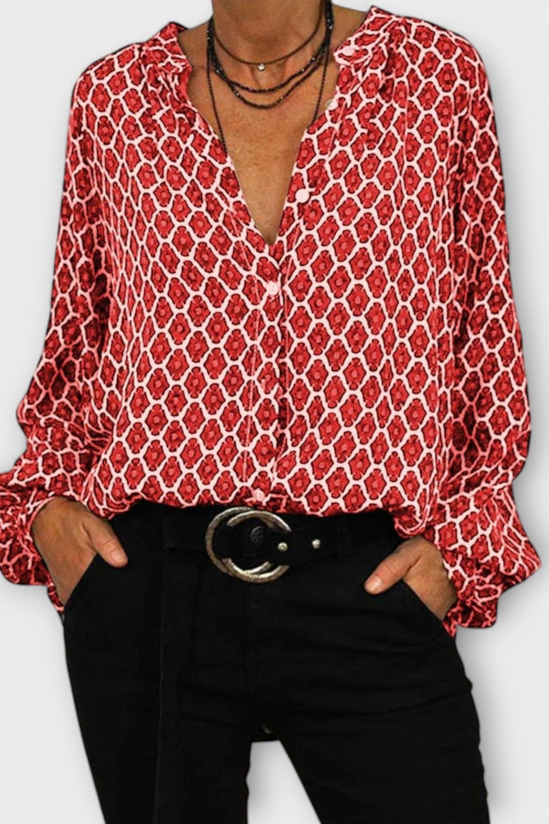 Beatriz - Camicia elegante con scollo a V