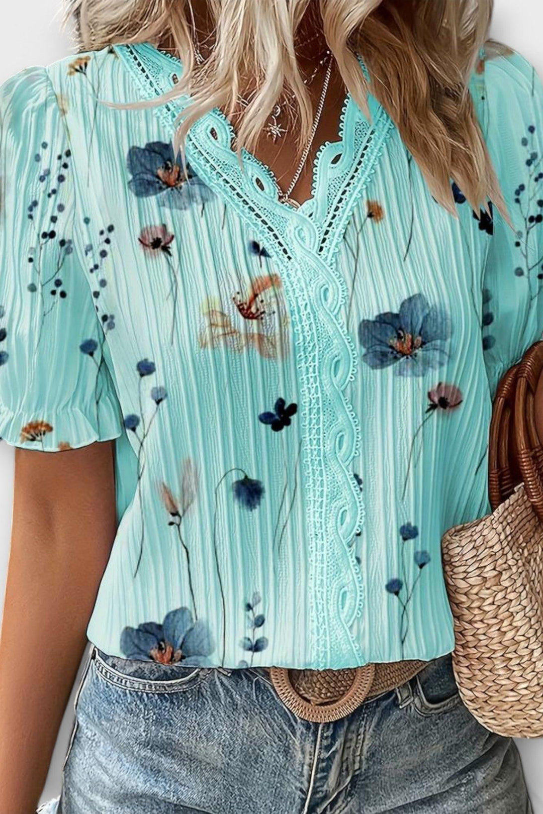 Bruna - Top elegante con scollatura a V a forma di cuore