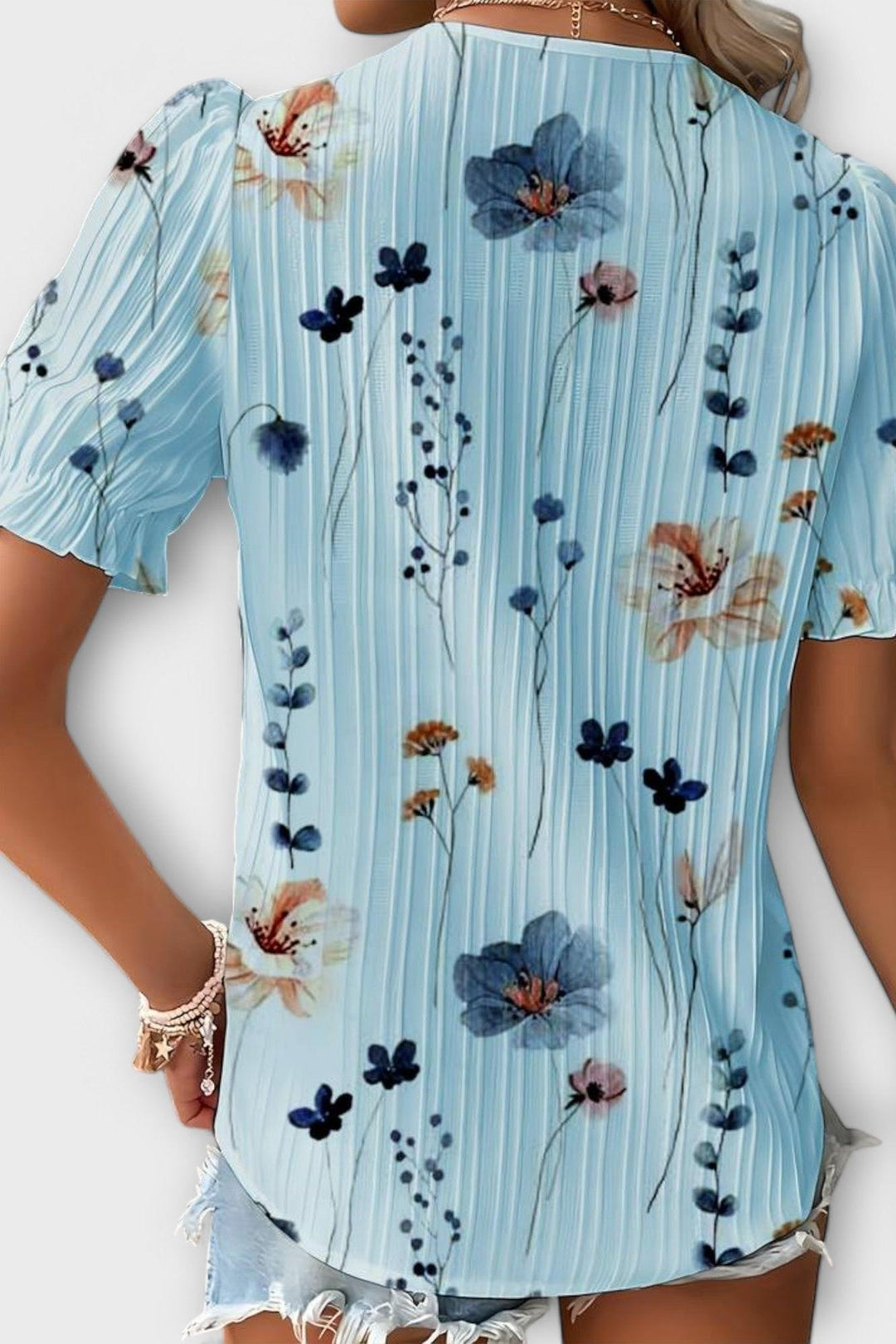 Bruna - Top elegante con scollatura a V a forma di cuore