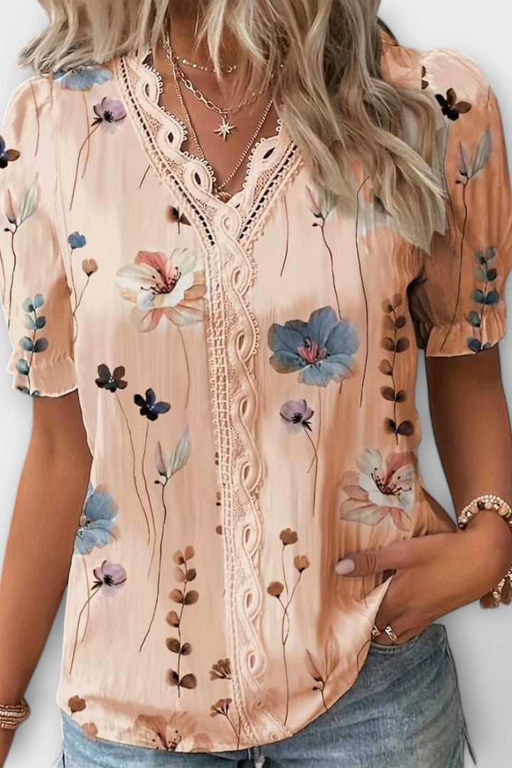 Bruna - Top elegante con scollatura a V a forma di cuore