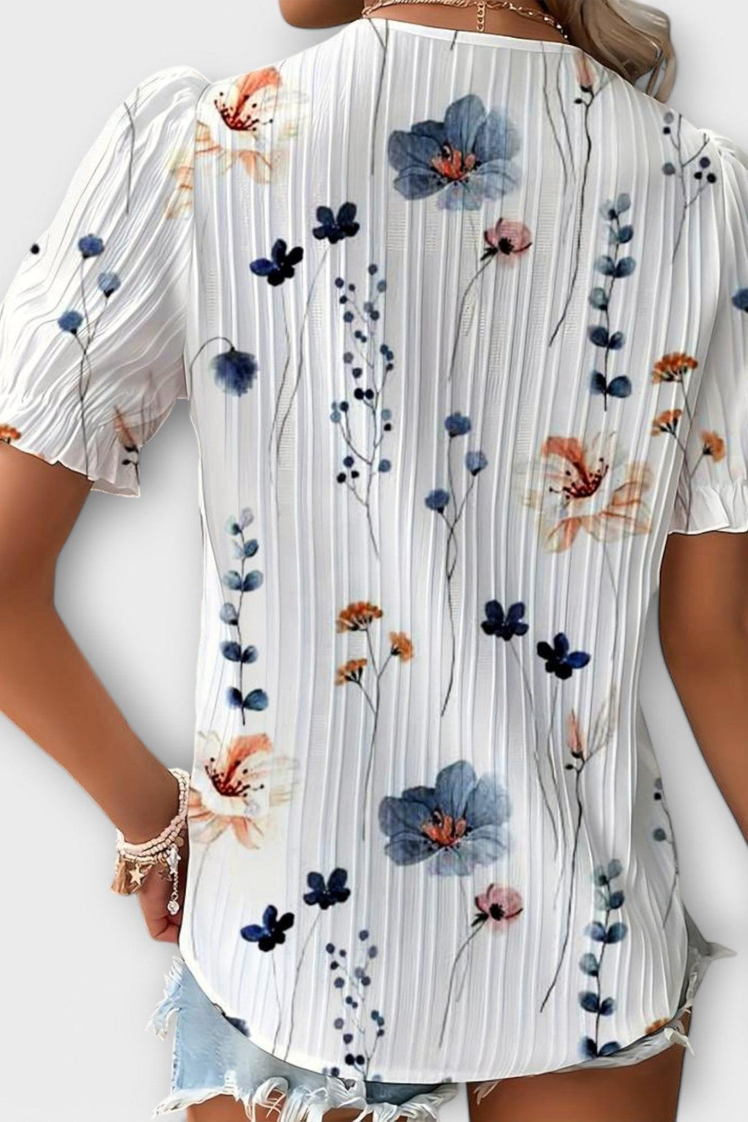 Bruna - Top elegante con scollatura a V a forma di cuore