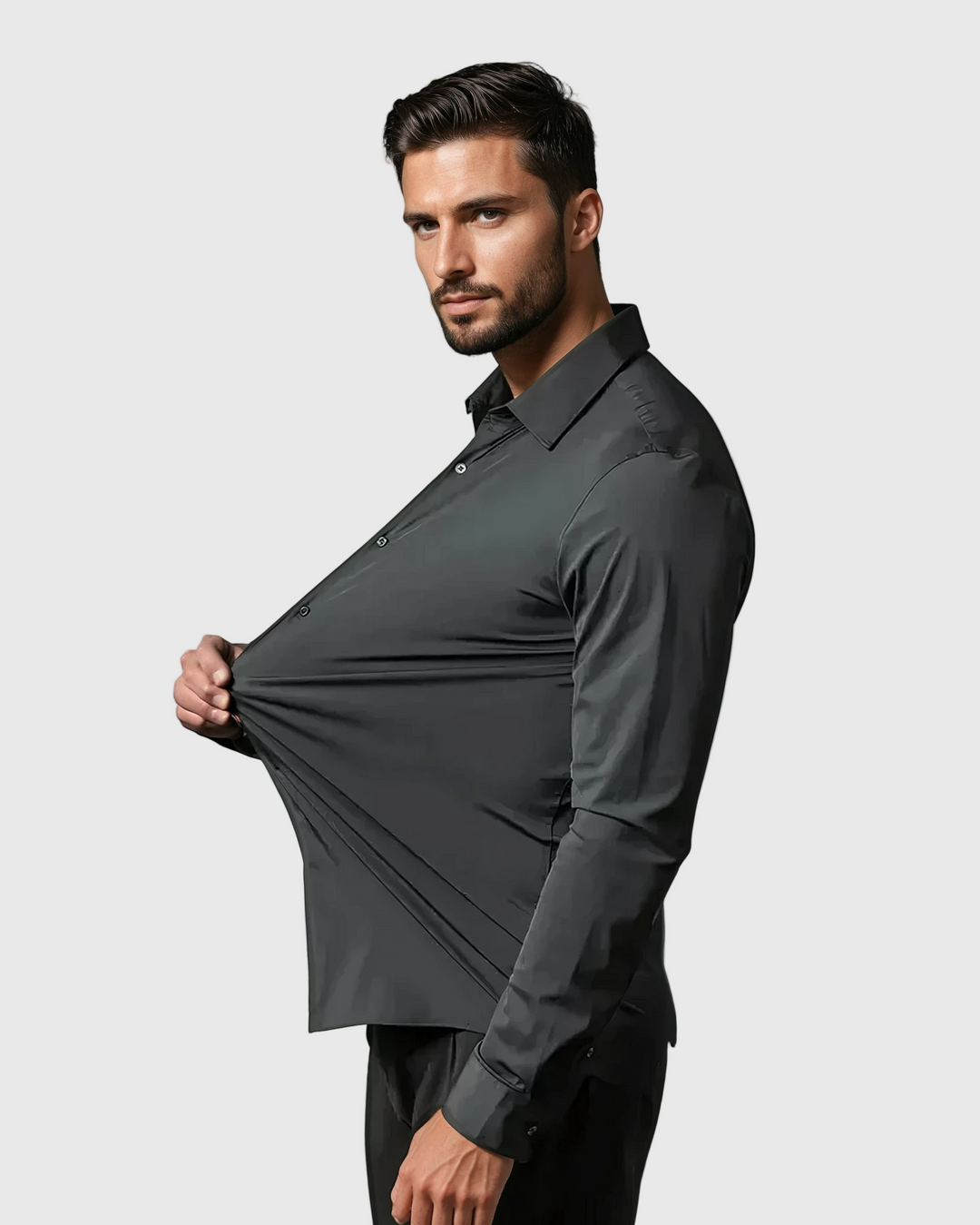 Václav | Camicia elegante in tessuto elastico senza pieghe