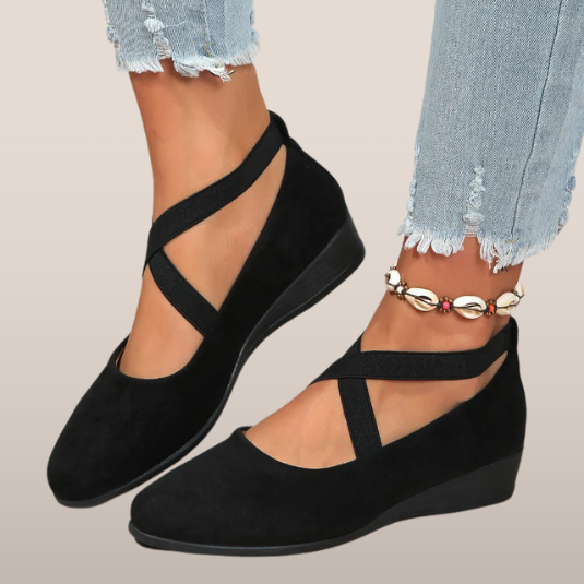 Aria | Scarpe da Donna Slip-On con Cinghie Incrociate e Tacco a Zeppa