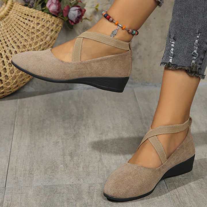 Aria | Scarpe da Donna Slip-On con Cinghie Incrociate e Tacco a Zeppa