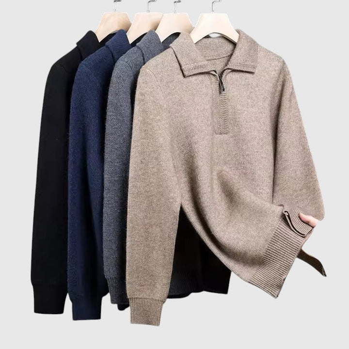 Luboš | Maglione in cashmere con zip a quarto Gstaad