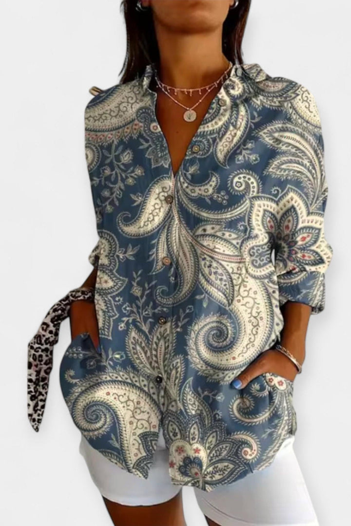 Camicia a bottoni con motivo floreale