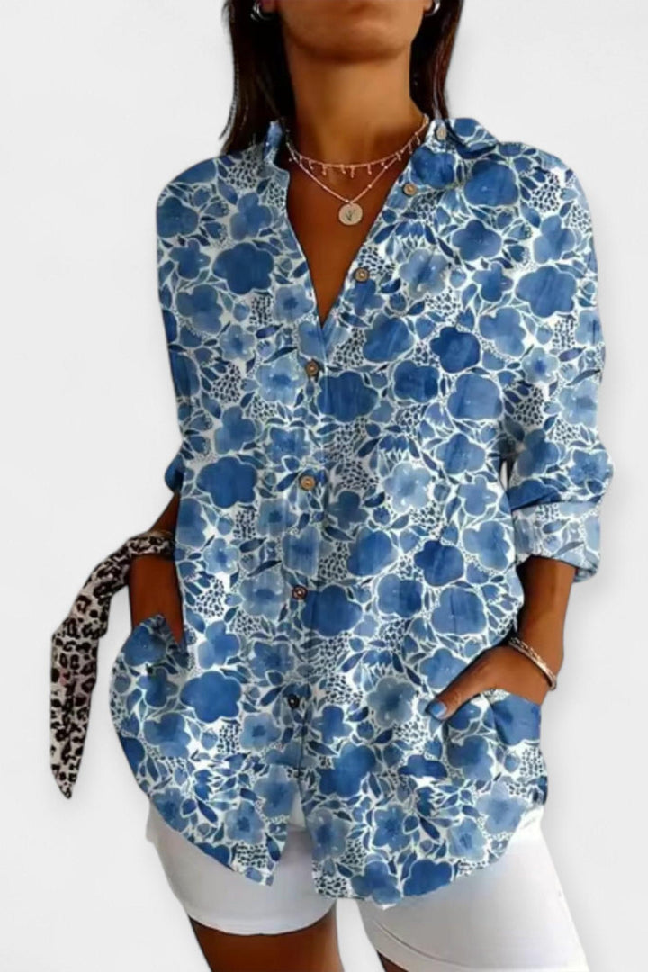 Camicia a bottoni con motivo floreale