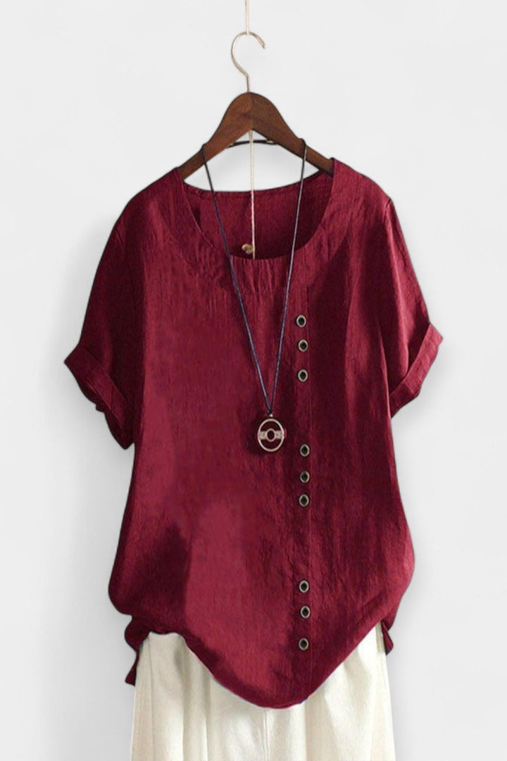 Maglietta a maniche corte con bottoni