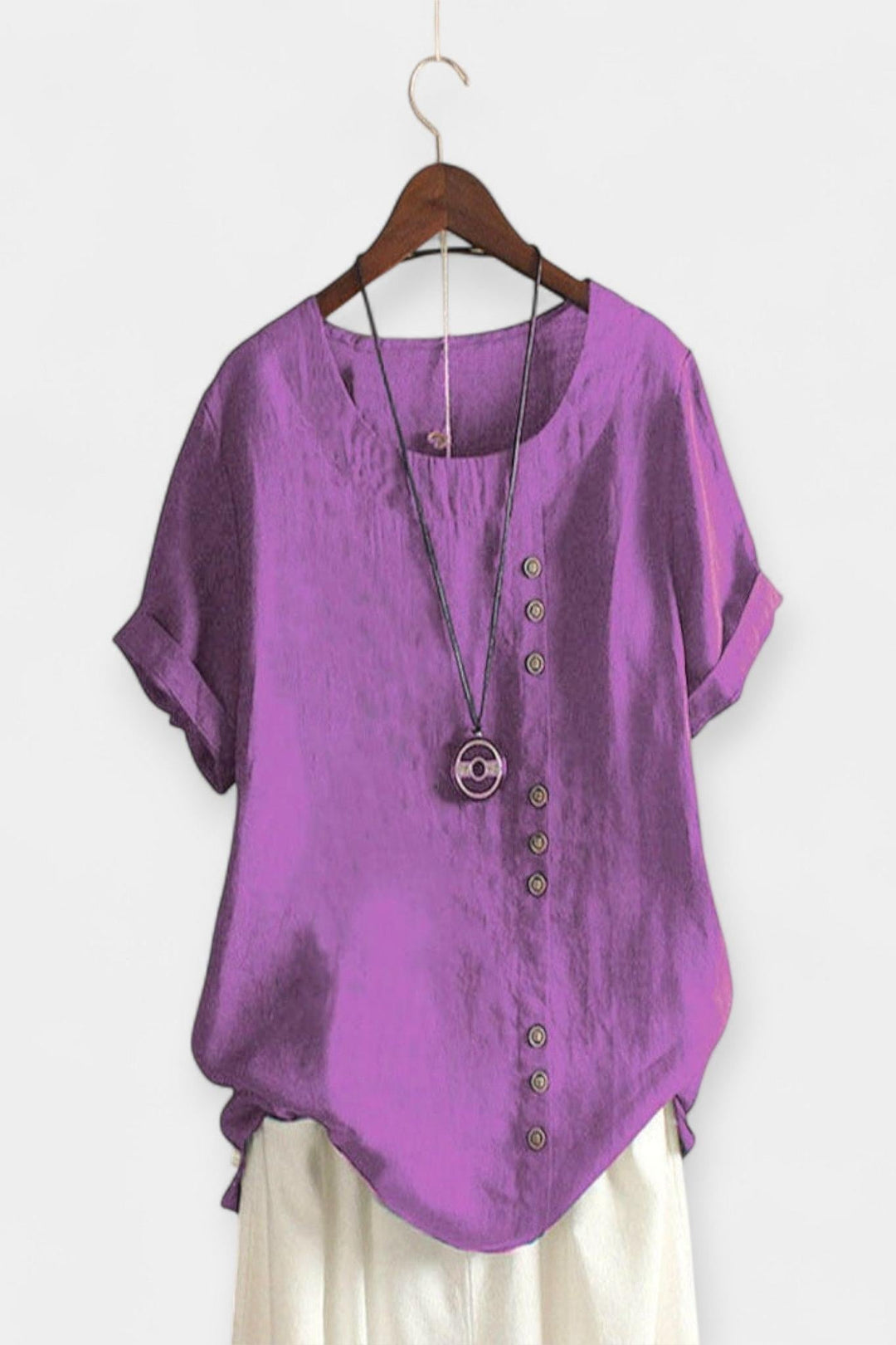 Maglietta a maniche corte con bottoni