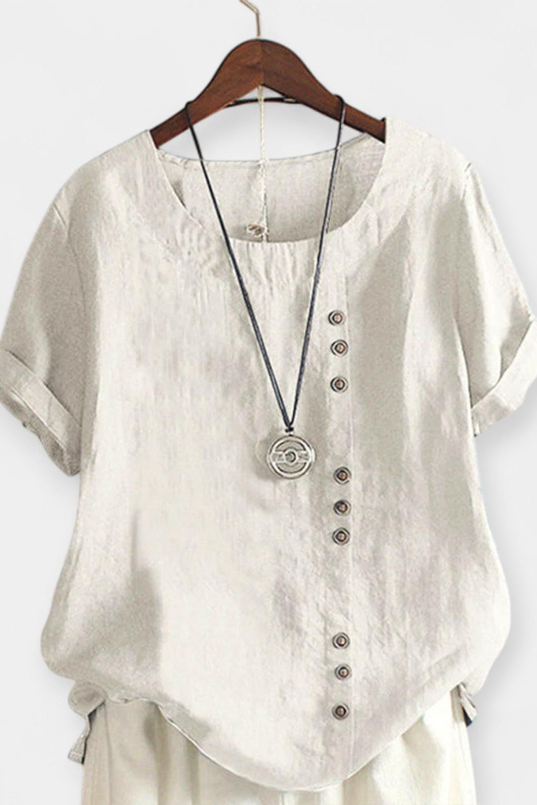 Maglietta a maniche corte con bottoni