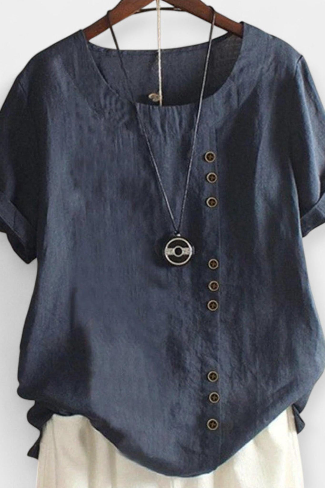 Maglietta a maniche corte con bottoni