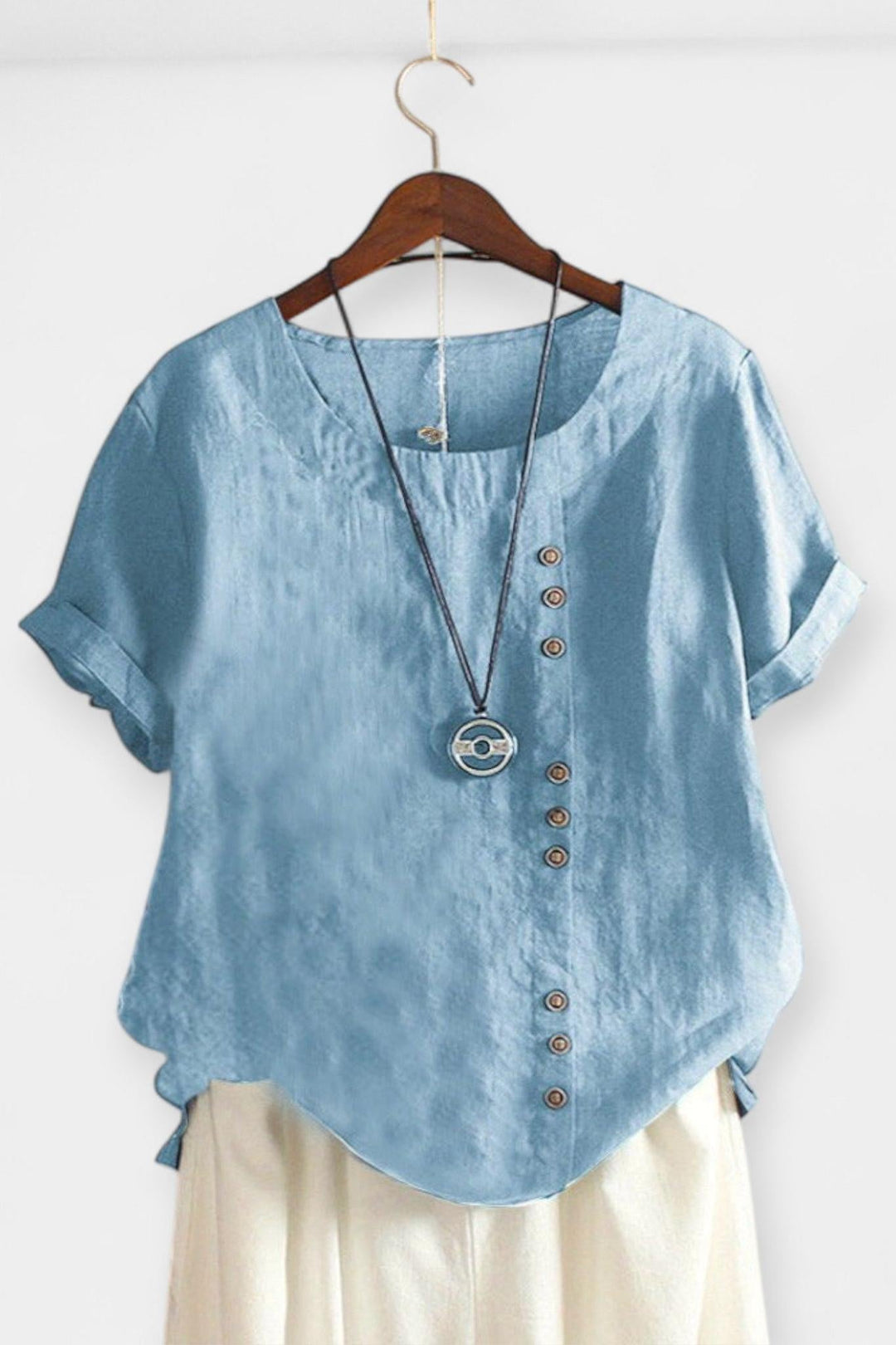 Maglietta a maniche corte con bottoni