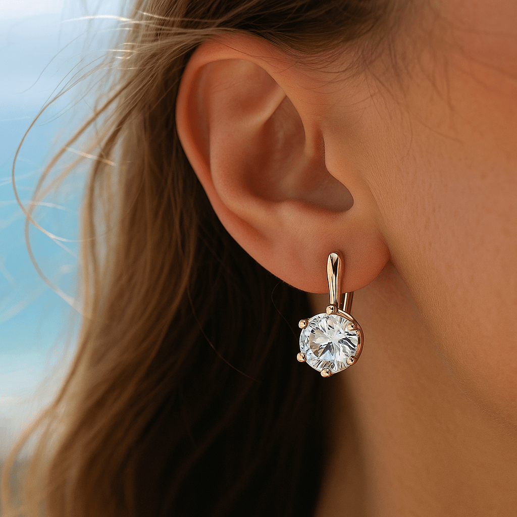 Orecchini rotondi con zircone