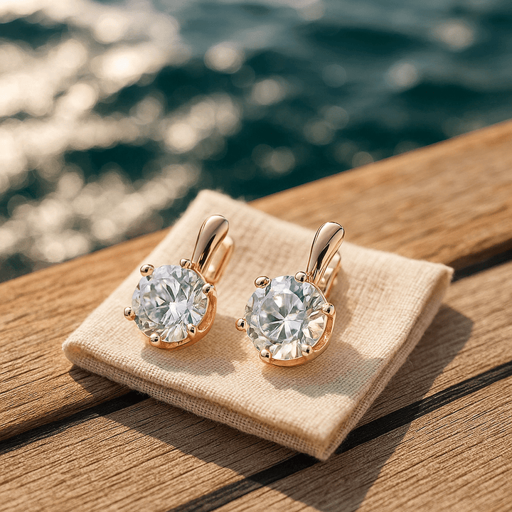 Orecchini rotondi con zircone