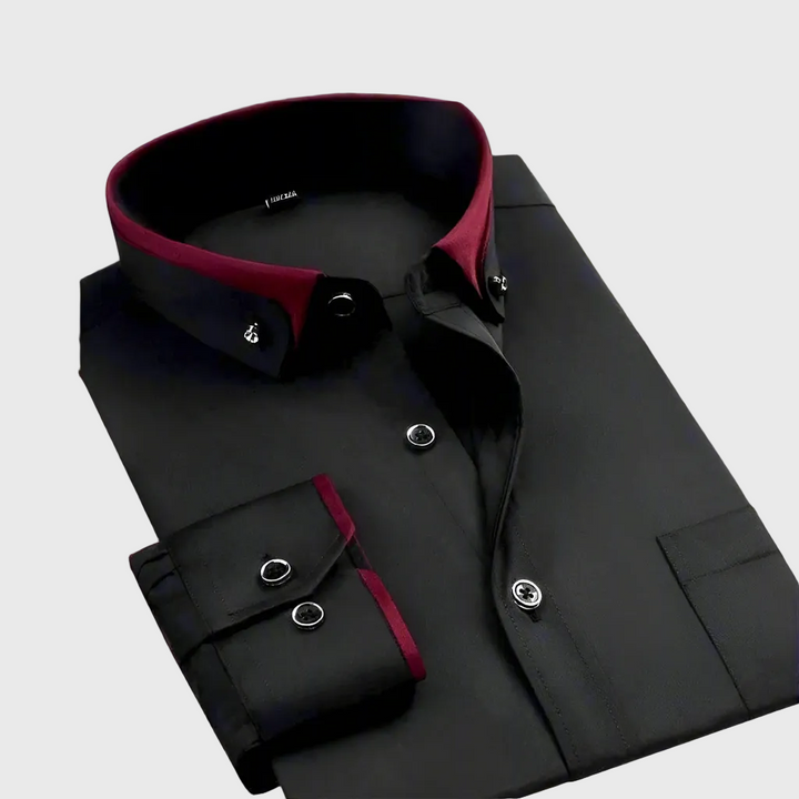 Petr - Camicia classica in cotone con maniche lunghe