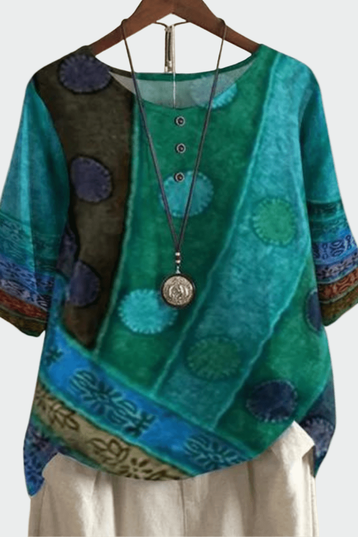 Maglietta morbida con motivo artistico