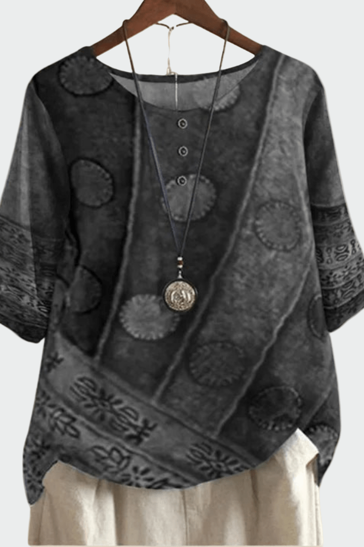 Maglietta morbida con motivo artistico