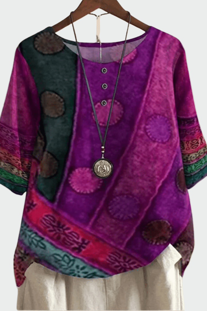 Maglietta morbida con motivo artistico