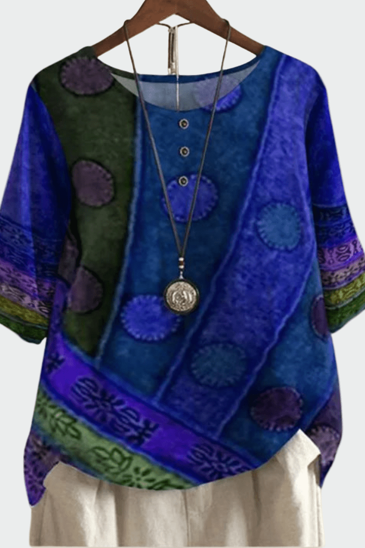 Maglietta morbida con motivo artistico