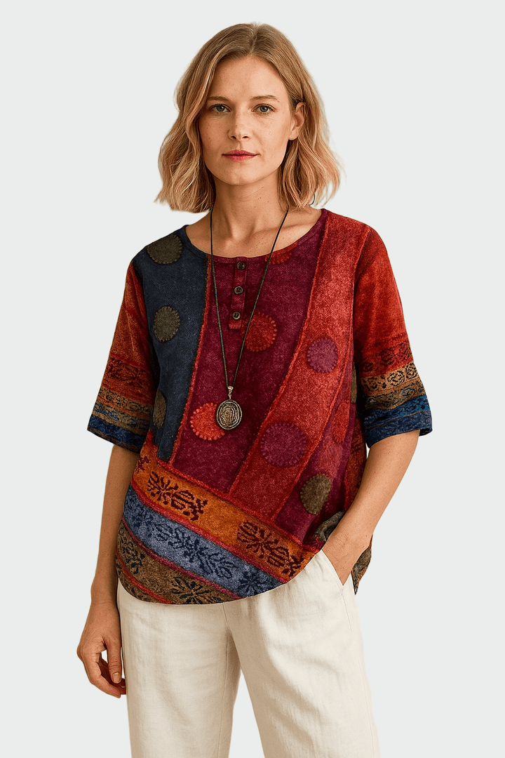 Maglietta morbida con motivo artistico