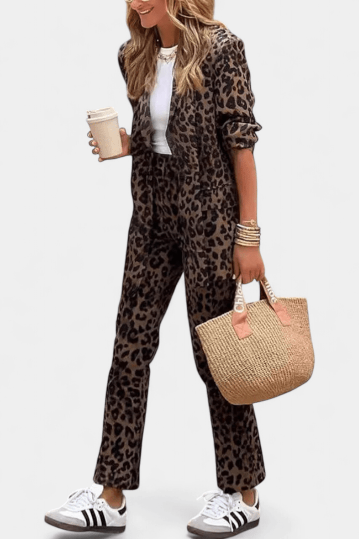Nusa Leopard Set con Maniche Lunghe